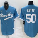Men's Brooklyn Dodgers Mookie Betts Light Blue Throwback Cool Base Jersey