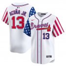 Men's Atlanta Braves Ronald Acuna Jr. White 2024 Independence Day Vapor Jersey