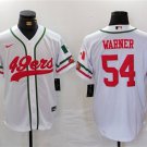 Men's San Francisco 49ers Fred Warner White With Patch Cool Baseball Jersey