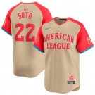 Any Size American League Juan Soto Cream 2024 All-Star Limited Stitched Baseball Jersey