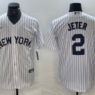 Men's New York Yankees Derek Jeter White Cool Base Stitched Baseball Jersey