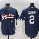 Any size New York Yankees Derek Jeter Number Navy Cool Base Stitched Baseball Jersey