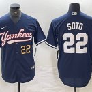 Any Size New York Yankees Juan Soto Number Navy Cool Base Stitched Jersey