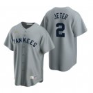 Mens Womens Youth Yankees Derek Jeter Cooperstown Collection Cool Jersey Grey