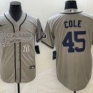 Mens & Youth 2023 Yankees Gerrit Cole Cool Baseball Jersey Grey