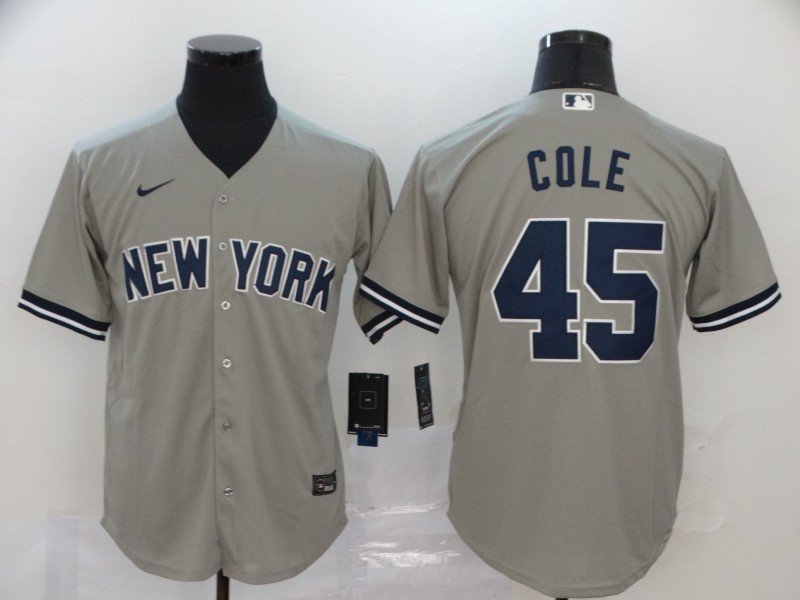 Any Size Yankees Gerrit Cole Cool Baseball Jersey Gray