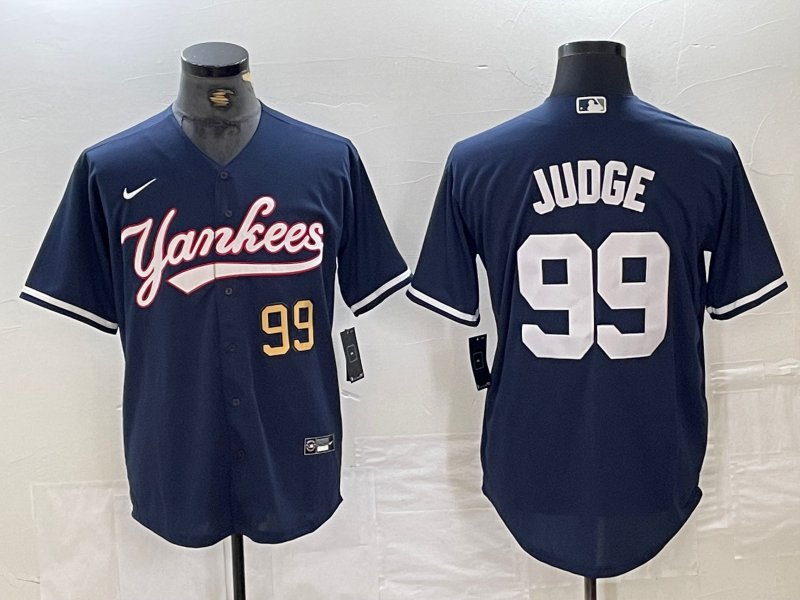 Any Size New York Yankees Aaron Judge Number Navy Cool Base Stitched Jersey