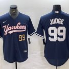 Any Size New York Yankees Aaron Judge Number Navy Cool Base Stitched Jersey