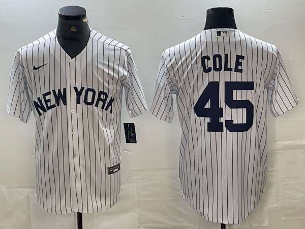 Any Size New York Yankees Gerrit Cole White Cool Base Stitched Baseball Jersey