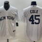 Any Size New York Yankees Gerrit Cole White Cool Base Stitched Baseball Jersey