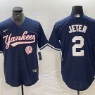 Men's New York Yankees Derek Jeter Navy With Patch Cool Baseball Jersey