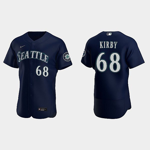 Mens Seattle Mariners George Kirby Navy Alternate FlexBase Player Jersey
