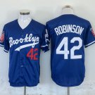 Men's Brooklyn Dodgers Jackie Robinson Blue Throwback Cool Baseball Jersey