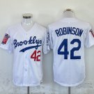 Men's Brooklyn Dodgers Jackie Robinson White Throwback Cool Baseball Jersey