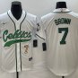 Men's Boston Celtics Jaylen Brown White With Patch Cool Baseball Jersey