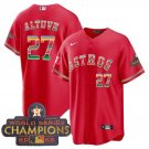 Men's Astros Jose Altuve Mexico With World Serise Champions Patch Jersey Red