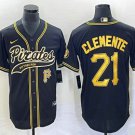 Men's Pittsburgh Pirates Roberto Clemente Black Cool Baseball Jersey