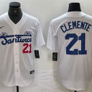 Men's Santurce Crabbers Roberto Clemente White Cool Base Stitched Baseball Jersey