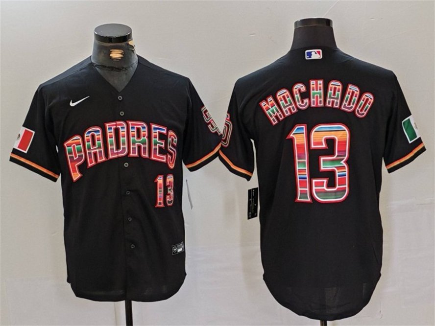 Any Size San Diego Padres Manny Machado Mexico Black Cool Baseball Jersey
