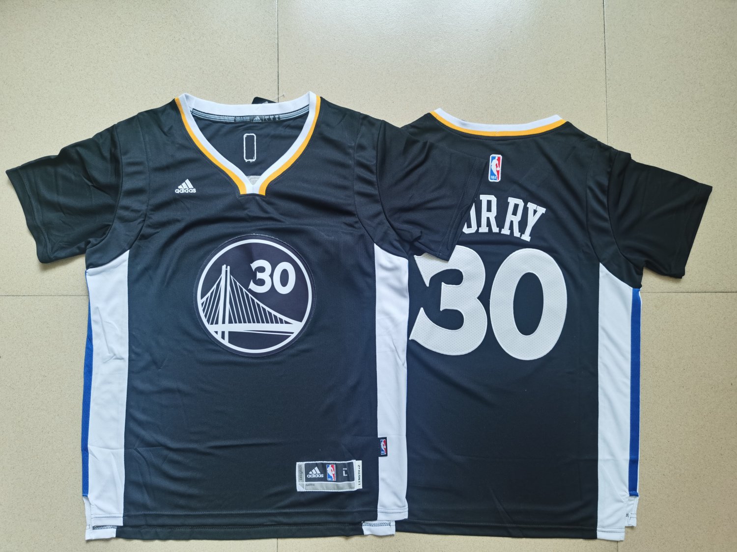 Men's Warriors Stephen Curry Retro Basketball Stitched Short sleeve Black