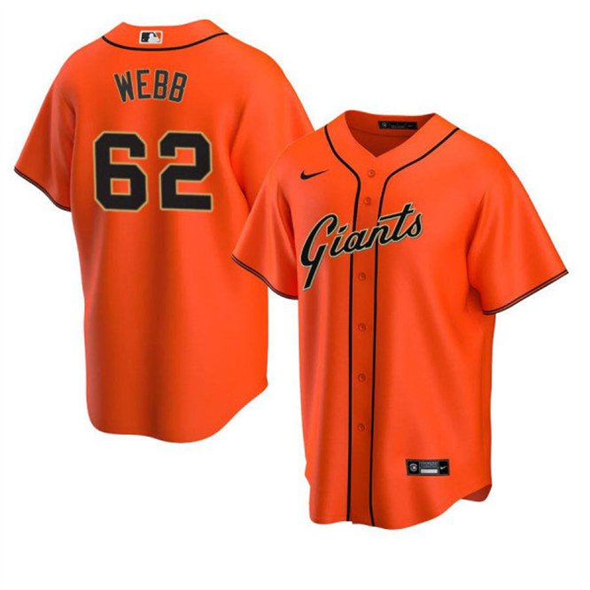 Any Size SF Giants Logan Webb Orange Alternate Cool Baseball Jersey