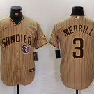 Mens Womens Youth San Diego Padres Jackson Merrill Jersey Tan Brown