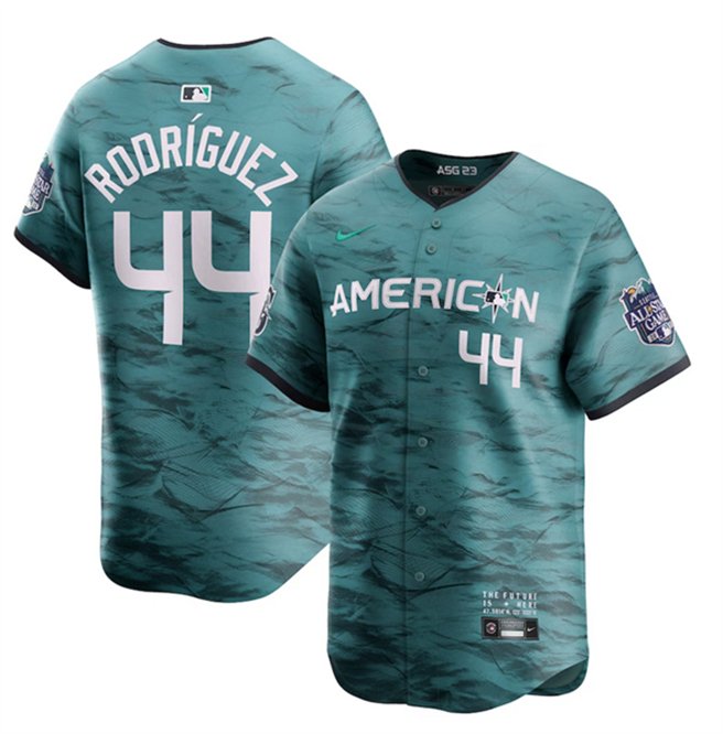 Men's Seattle Mariners Julio Rodriguez Teal 2023 All-Star Cool Base With Patch Jersey
