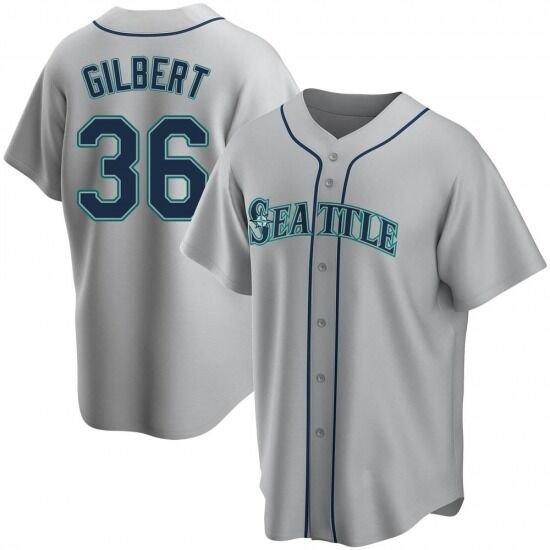 Any Size Seattle Mariners Logan Gilbert Gray Cool Base Stitched Jersey