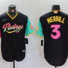 Men's San Diego Padres Jackson Merrill Black City Connect Cool Baseball Jersey