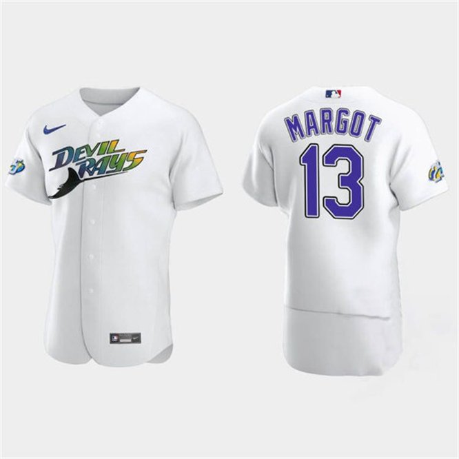 Men's Tampa Bay Rays Manuel Margot Throwback Baseball Jersey White