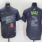 Any Size Tampa Bay Rays #2 Yandy Diaz Charcoal 2024 City Connect Baseball Jersey