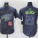 Men's Tampa Bay Rays Jonny DeLuca Charcoal 2024 City Connect Cool Baseball Jersey