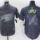 Men's Tampa Bay Rays Jacob Lopez Charcoal 2024 City Connect Cool Baseball Jersey