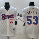 Men's Womens Youth Texas Rangers Adolis Garcia White Cool Base Stitched Baseball Jersey