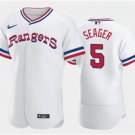 Men's Texas Rangers Corey Seager White Throwback Stitched Flex Base Jersey