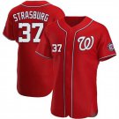 Mens Washington Nationals #37 Stephen Strasburg Flex Base Jersey Red