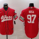 Men's San Francisco 49ers Nick Bosa Red Mexico Cool Base Stitched Baseball Jersey