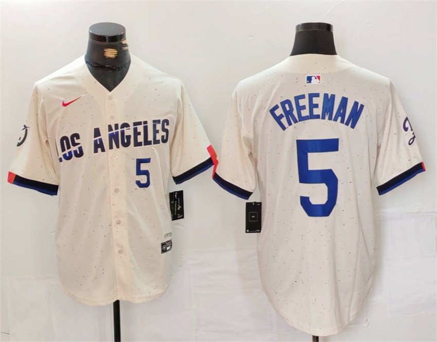Men's Brooklyn Dodgers Freddie Freeman Cream 2024 City Baseball Stitched Jersey