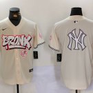 Mens New York Yankees Blank Cream The Bronx Graffiti V2 Baseball Jersey