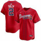 Any Size Atlanta Braves Jorge Soler Red 2024 Alternate Limited Stitched Baseball Jersey