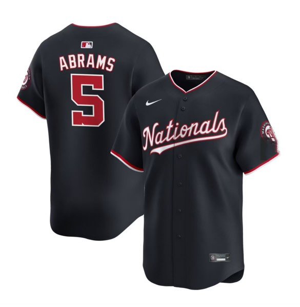 All Size Washington Nationals CJ Abrams Navy 2024 Alternate Limited Stitched Jersey