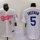 Men's Dodgers Freddie Freeman White Pink Vin & Kobe Patch jersey