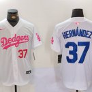 Men's Los Angeles Dodgers Teoscar Hernández White Pink Vin & Kobe Patch Jersey 3