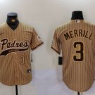 Men's San Diego Padres Jackson Merrill Tan 2023 Cool Base Stitched Jerseys