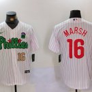 Men's Philadelphia Phillies Brandon Marsh White Green Cool Base Stitched Jerseys