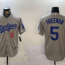 Men's Los Angeles Dodgers #5 Freddie Freeman Number Grey Cool Base Jersey