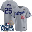 Mens Los Angeles Dodgers #25 Tommy Edman Nike Grey Los Angeles Limited Player Jersey