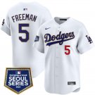 Men's Los Angeles Dodgers #5 Freddie Freeman White 2024 World Tour Seoul Series Home Jersey