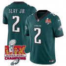 Men's Philadelphia Eagles #2 Darius Slay JR Green 2025 Eagles Logo Super Bowl LIX Patch Jersey