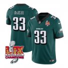 Men's Philadelphia Eagles #33 Cooper DeJean Green 2025 Eagles Logo Super Bowl LIX Patch Jersey